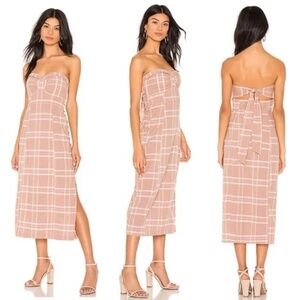 Free People Life Like This Linen Strapless Midi Dress